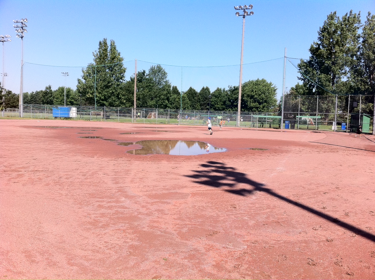 Waterlogged sport field